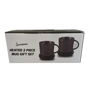 Journeyman Heated‎ 2 Piece Mug Gift Set with Warming Bases Matte Black New